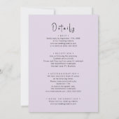 すべてを一つのスクリプモダントのミニマル結婚リスト 招待状 (裏面)