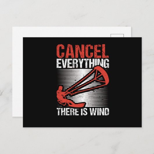 すべてを取り消す風のKitesurfキおもしろいットがある ポストカード (正面/裏面)