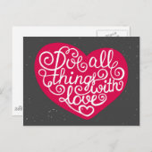 すべてを愛の赤で行う ポストカード (正面/裏面)