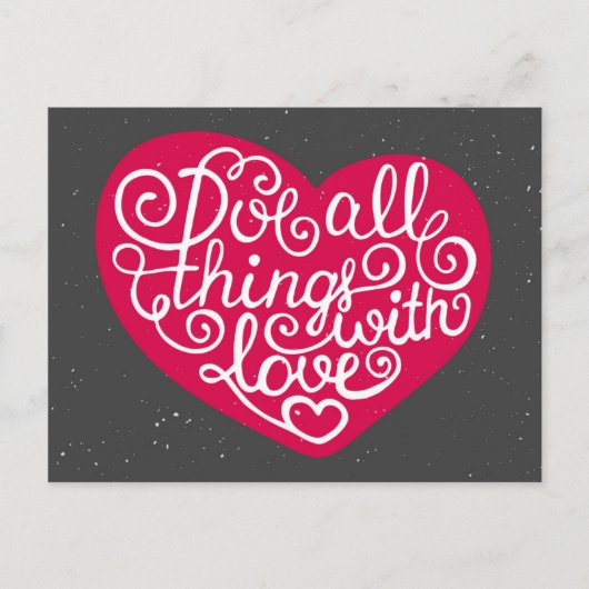 すべてを愛の赤で行う ポストカード (正面)