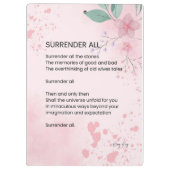 すべてを放棄 – エンパワメントやる気を起こさせるの詩 クリップボード (裏面)