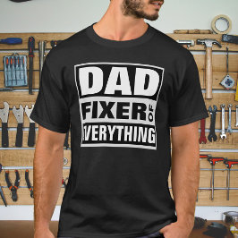 すべてを直すお父さん 太字ホワイトタイポグラフィ Tシャツ