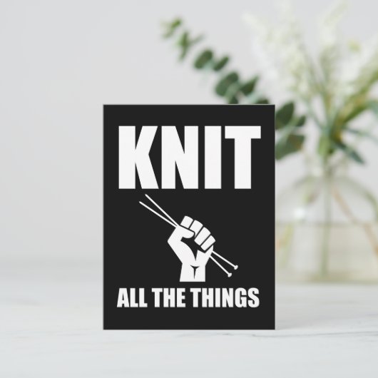 すべてを編むおもしろい編み物 ポストカード (スタンド正面)