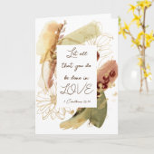 すべてを行うのは愛をもって行いなさい 1コリント16:14 カード (黄色い花)