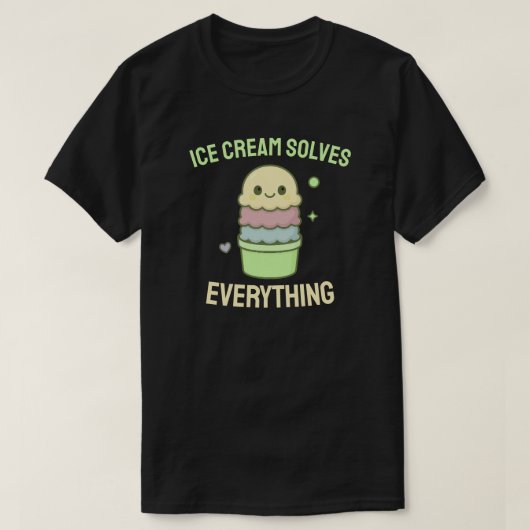すべてを解決するアイスクリーム Tシャツ (デザイン正面)