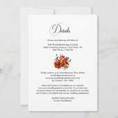 すべてエレガントのオレンジ色のバラフローラ結婚 招待状 (裏面)