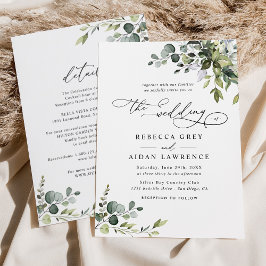 すべてエレガントの水の色の緑の結婚中 招待状