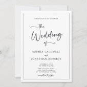 すべてエレガントの白黒結婚で 招待状 (正面)