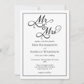 すべてエレガントの白黒結婚で 招待状 (正面)