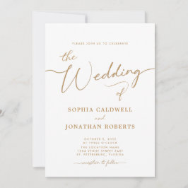 すべてエレガントの金ゴールド書結婚 招待状