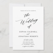 すべてエレガントの黒い書結婚道の魅力 招待状 (正面)