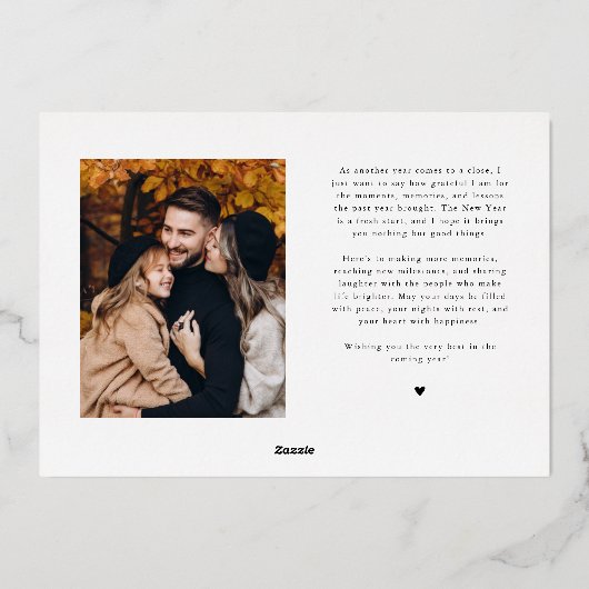 すべてエレガントは明るいスクリプトのクリスマス写真 箔シーズンカード (裏面)