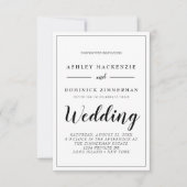 すべてエレガントを一つのブラックスクリプトの結婚Invitati 招待状 (正面)