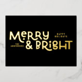 すべてエレガントスタイリッシュは明るいクリスマス・フォイル・ホリ 箔シーズンカード (正面)