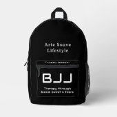 すべてカスタマイズ文字ブラジルジウジツブラック プリントバックパック (正面)
