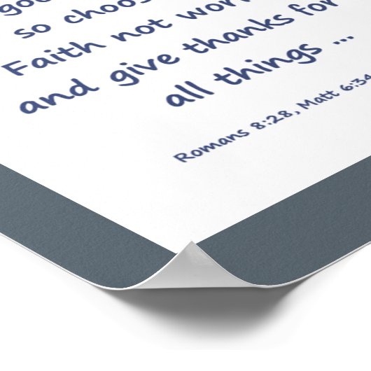 すべてカスタムの事背景色聖書の聖句 ポスター (角)