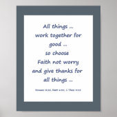 すべてカスタムの事背景色聖書の聖句 ポスター (正面)