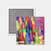 すべてカラフルはアートクレヨンをテーマにした冷蔵庫用マグネット マグネット (正面/裏面)