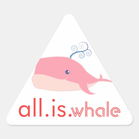すべてクジラ(ピンク) 三角形シール (正面)