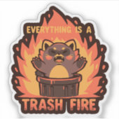 すべてゴミ箱の火 シール (正面)