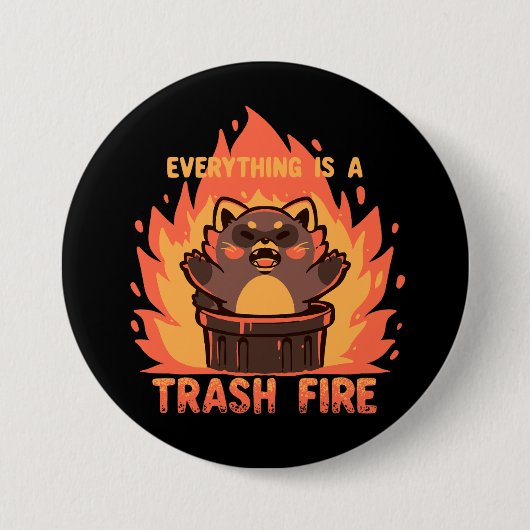 すべてゴミ箱の火 缶バッジ (正面)