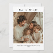 すべてシンプルは明るいクリスマス家族の子供の写真 シーズンカード (正面)