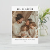 すべてシンプルは明るいクリスマス家族の子供の写真 シーズンカード (スタンド正面)