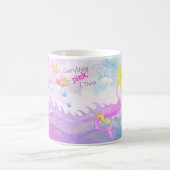 "すべてピンク、私は"人魚のマグを考えます コーヒーマグカップ (中央)