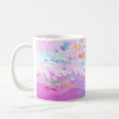 "すべてピンク、私は"人魚のマグを考えます コーヒーマグカップ (左)