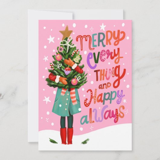 すべてメリーとハッピーいつも可愛いクリスマス シーズンカード (正面)