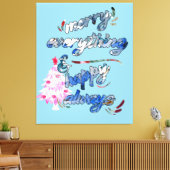 すべてメリーとハッピー常に – ピンクツリー キャンバスプリント (インサイチュ (リビング))