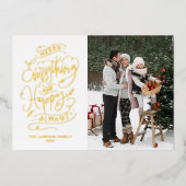 すべてメリーとHappy Alwaysレタリング写真 箔シーズンカード (正面)