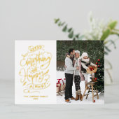 すべてメリーとHappy Alwaysレタリング写真 箔シーズンカード (立ち正面)