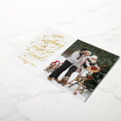 すべてメリーとHappy Alwaysレタリング写真 箔シーズンカード (回転した状態)