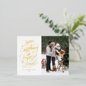 すべてメリーとHappy Alwaysレタリング写真 箔シーズンポストカード (立ち正面)