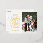 すべてメリーとHappy Alwaysレタリング写真 箔シーズンポストカード (正面/裏面)