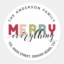 すべてメリーのカラフル差出人住所ラベル ラウンドシール