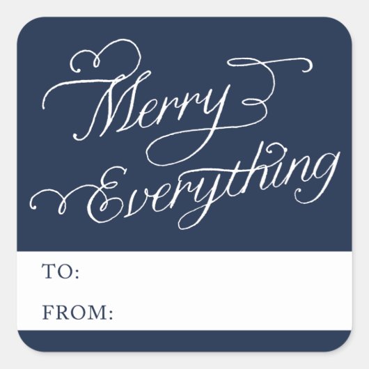 すべてメリーのスクリプト |ホリデーフォトカード スクエアシール (正面)