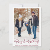 すべてメリーのトレンディー赤い家族の写真 シーズンカード (正面)