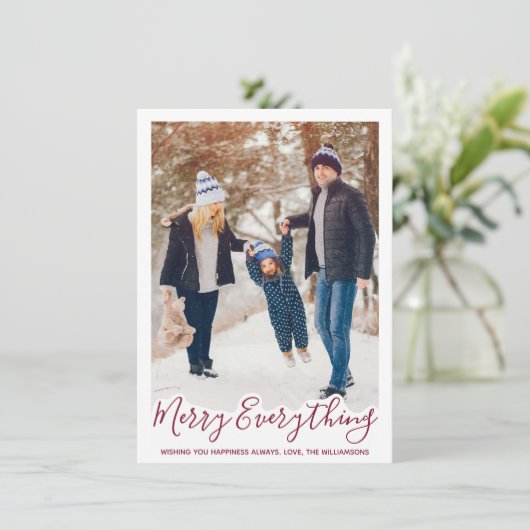 すべてメリーのトレンディー赤い家族の写真 シーズンカード (スタンド正面)