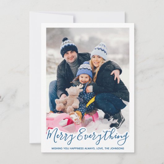 すべてメリーのトレンディー赤い家族の写真 シーズンカード (正面)