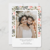 すべてメリーのモダンフローラ・ホリデー・フォト・カード 招待状 (正面)