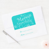 すべてメリーの休日ギフトラベル |アクア スクエアシール (封筒)