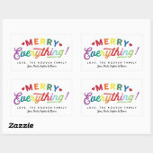 すべてメリーの休日ラベルとカラフルおもしろい! 長方形シール (シート)