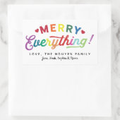 すべてメリーの休日ラベルとカラフルおもしろい! 長方形シール (バッグ)