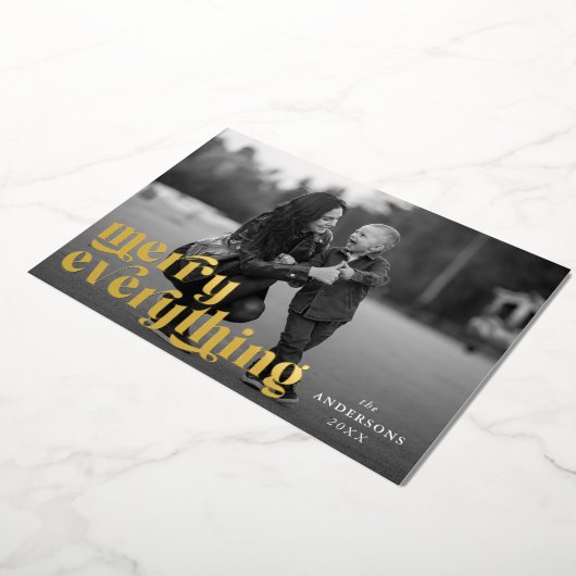 すべてメリーの写真金ゴールド 箔シーズンカード (回転した状態)