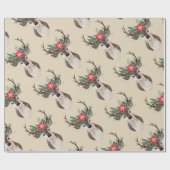 すべてメリーの水の色の鹿のアントラーブーケ ラッピングペーパー (フラット)