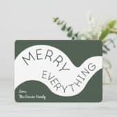 すべてメリーの緑のタイポグラフィ抽象芸術曲線 シーズンカード (スタンド正面)