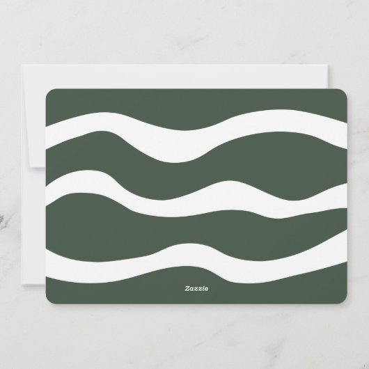 すべてメリーの緑のタイポグラフィ抽象芸術曲線 シーズンカード (裏面)