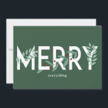 すべてメリーの緑のホリーベリーの葉 シーズンカード<br><div class="desc">非写真すべてメリーグリーンホリーベリー枝冬の葉ホリデーカード</div>